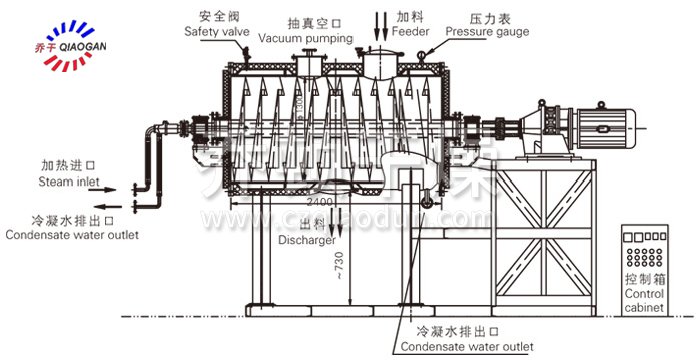 真空耙式干燥機結構示意圖